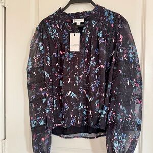 Allison Women's Floral Blouse - Black and Blue